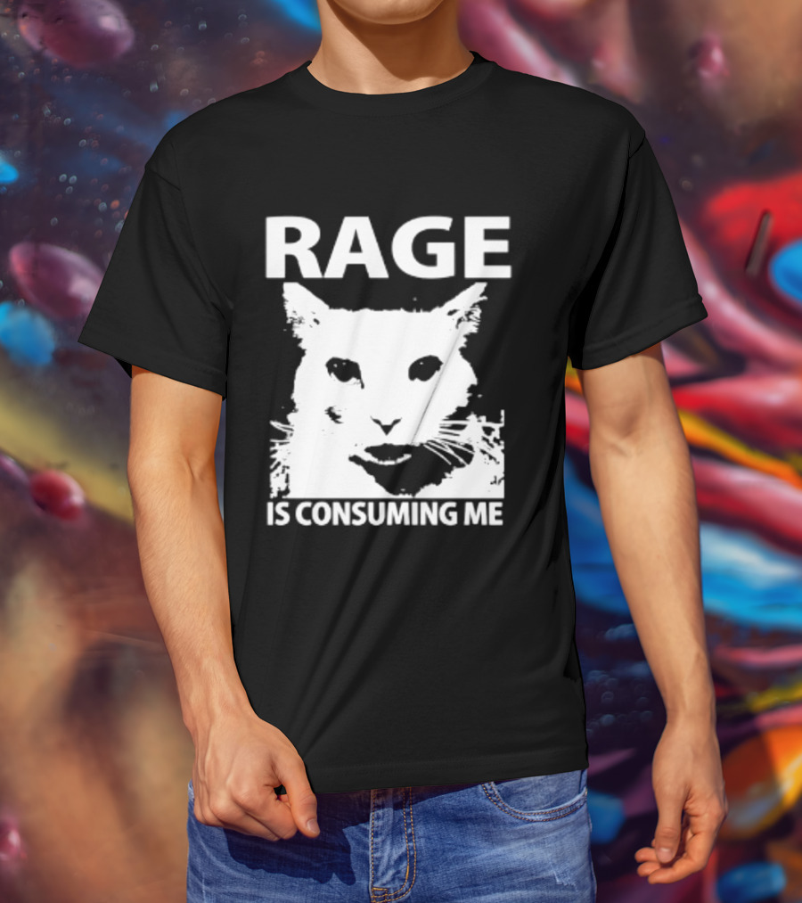 Rage Is Consuming Me Cat Meme T-Shirt