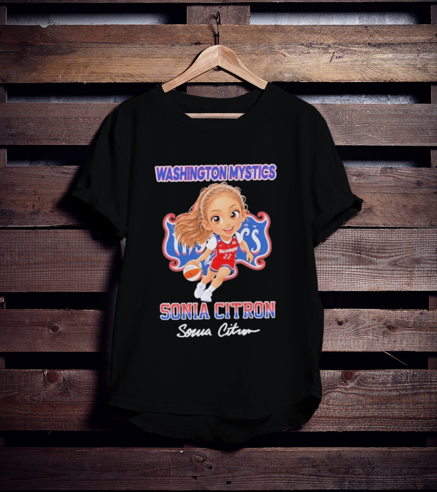 Washington Mystics Sonia Citron Basketball Player Caricature T-Shirt