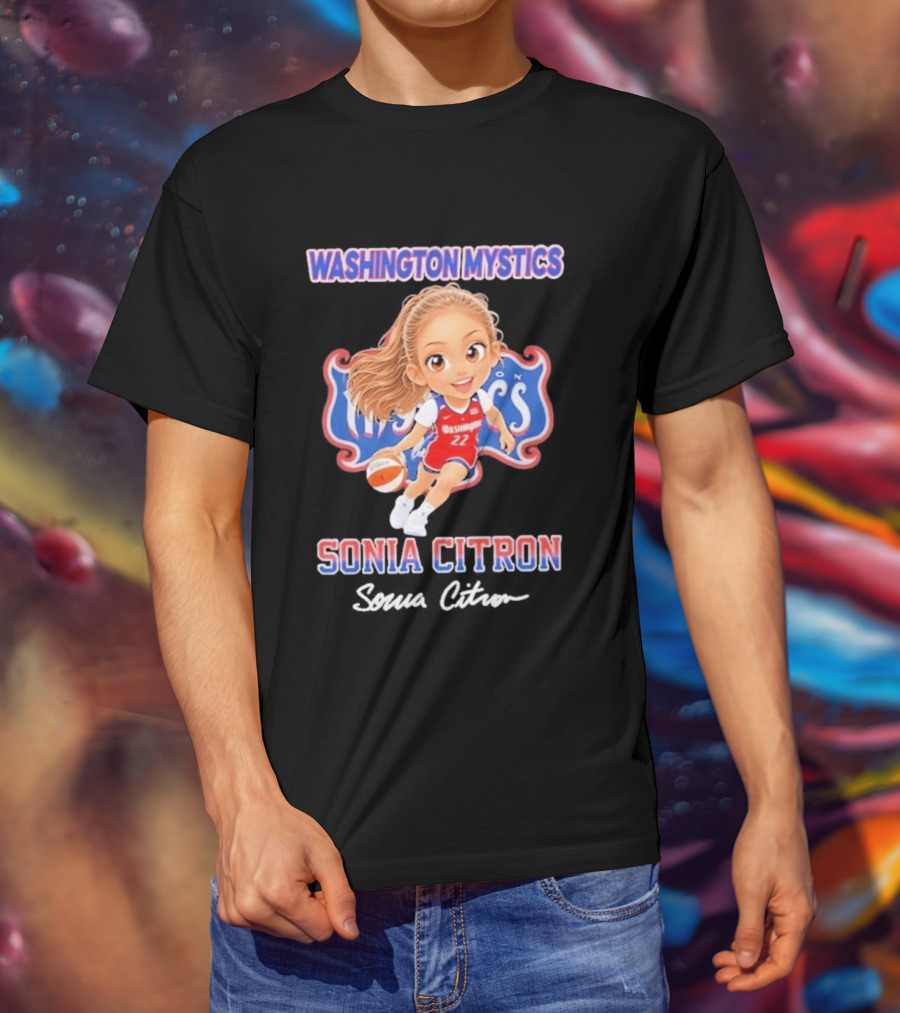 Washington Mystics Sonia Citron Basketball Player Caricature T-Shirt