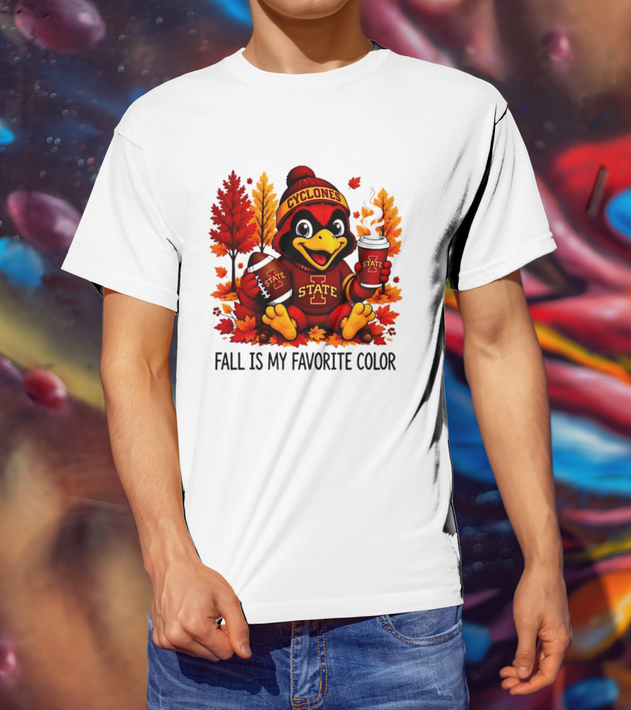 Iowa State Cyclones Fall Is My Favorite Color Football Leaves T-Shirt