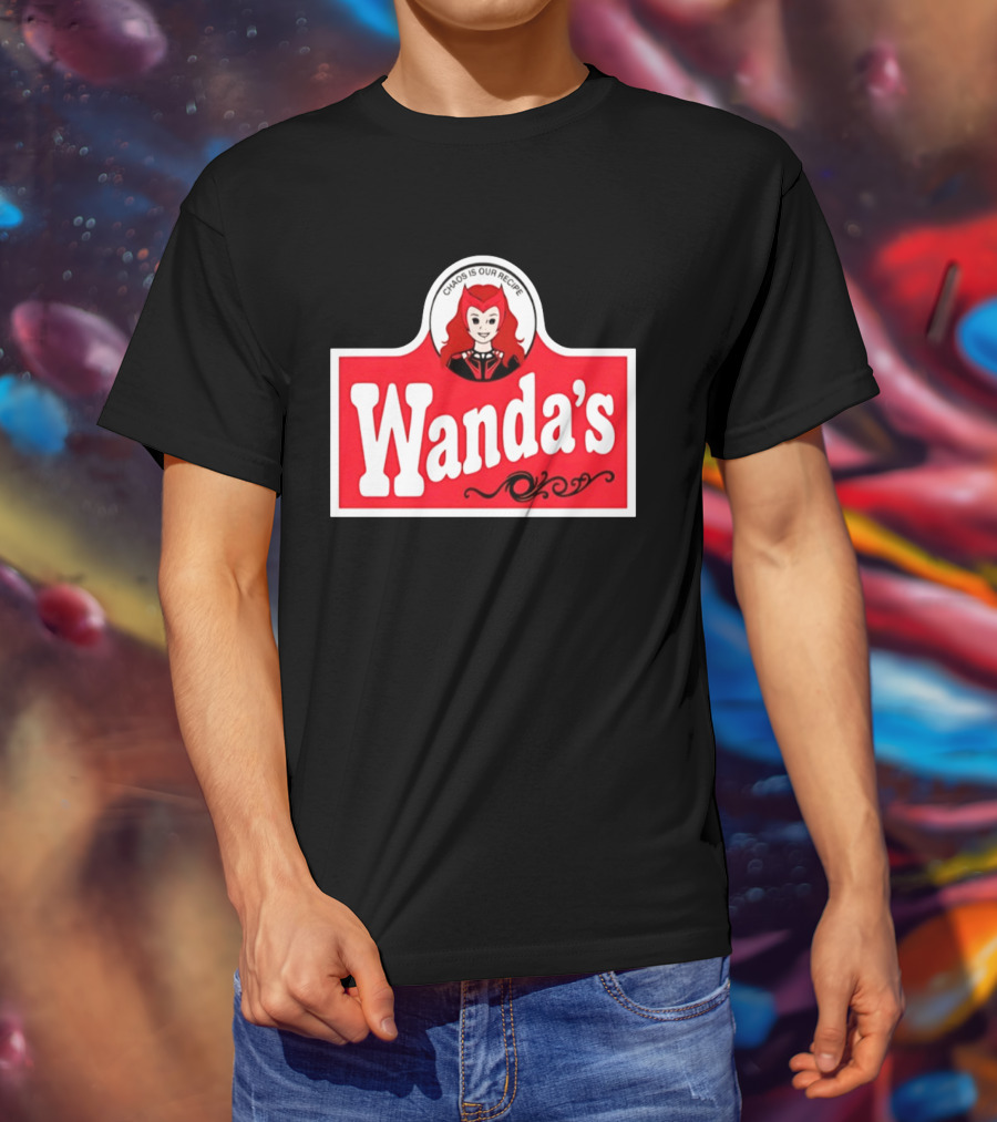 Wanda's Chaos Is Our Recipe Text With Character Graphic And Red T-Shirt
