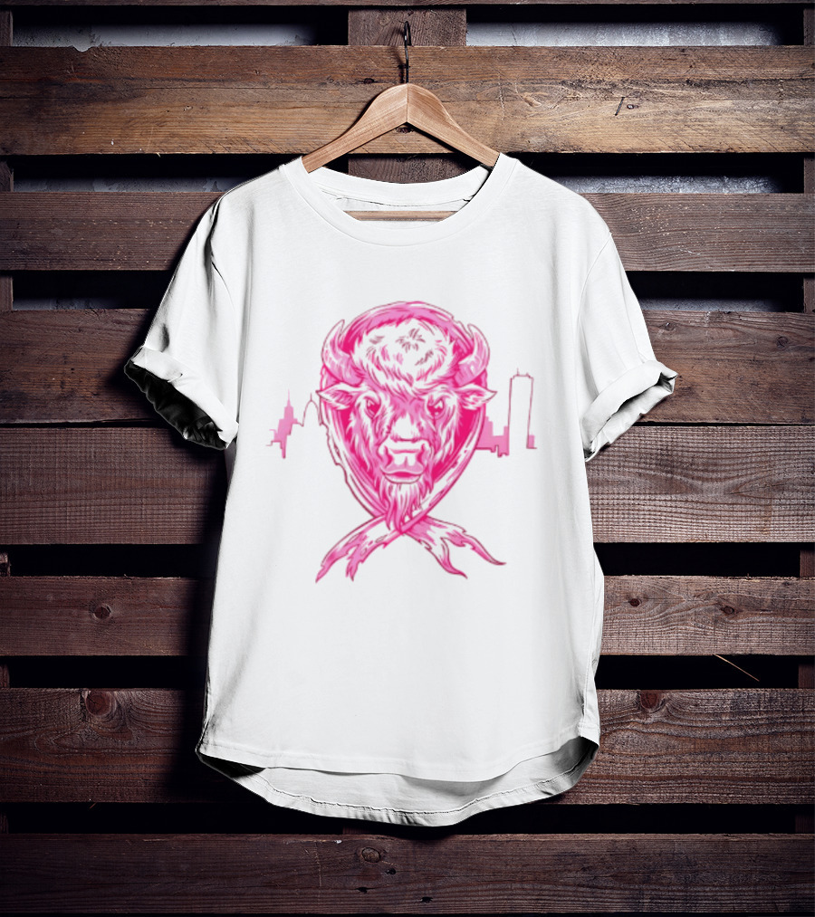Making Strides 2026 Buffalo Mafia Pink Ribbon Skyline T-Shirt