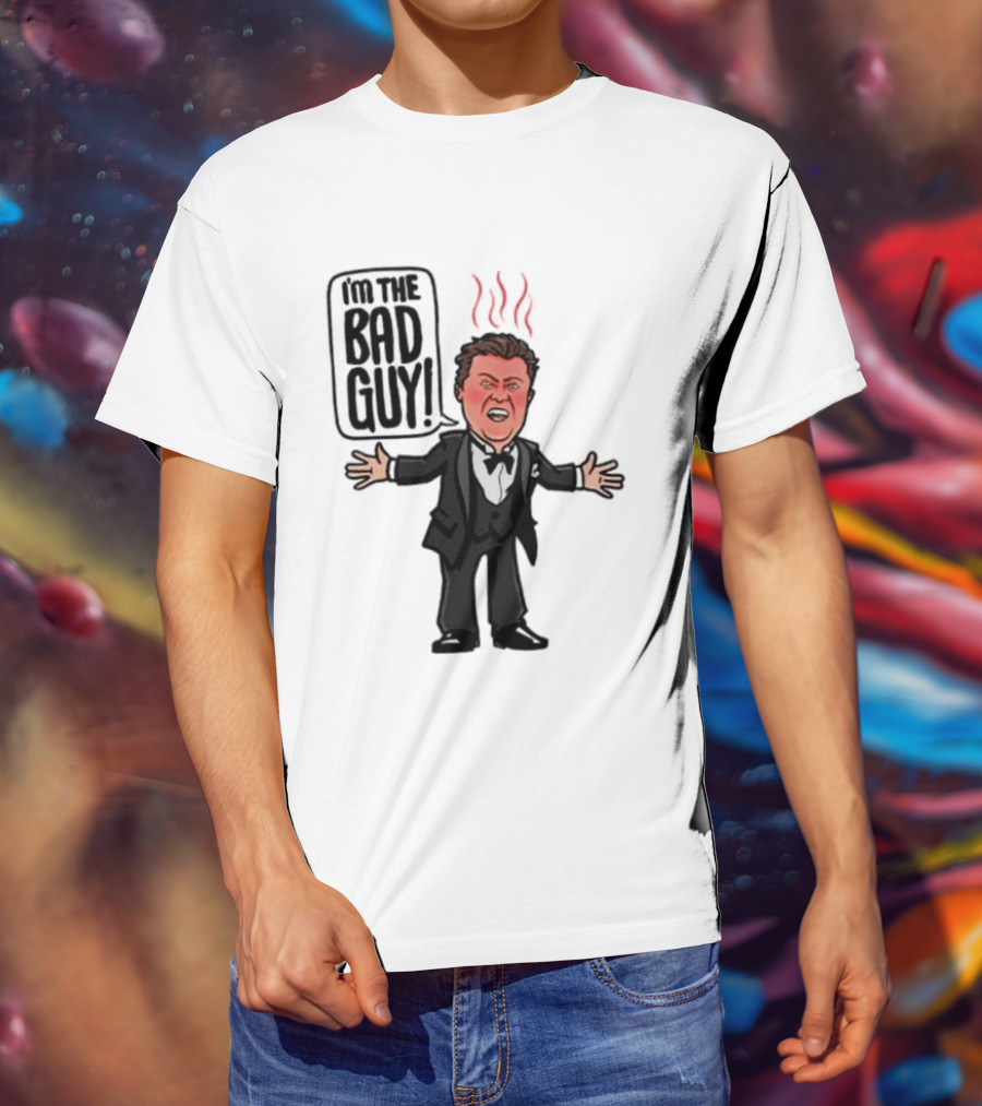 Say Hello To The Bad Guy Cartoon Flames Expression T-Shirt