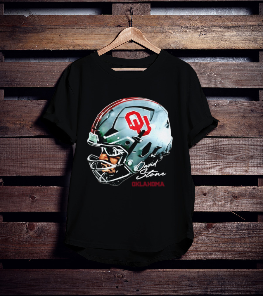 David Stone Oklahoma Sooners NCAA Football OU Helmet T-Shirt
