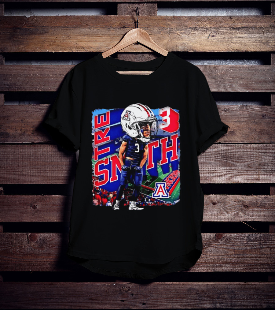 Tre Smith 3 Arizona Wildcats NCAA Football Caricature T-Shirt