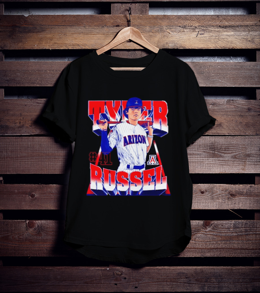Tyler Russell #41 Arizona Wildcats NCAA Baseball Player T-Shirt