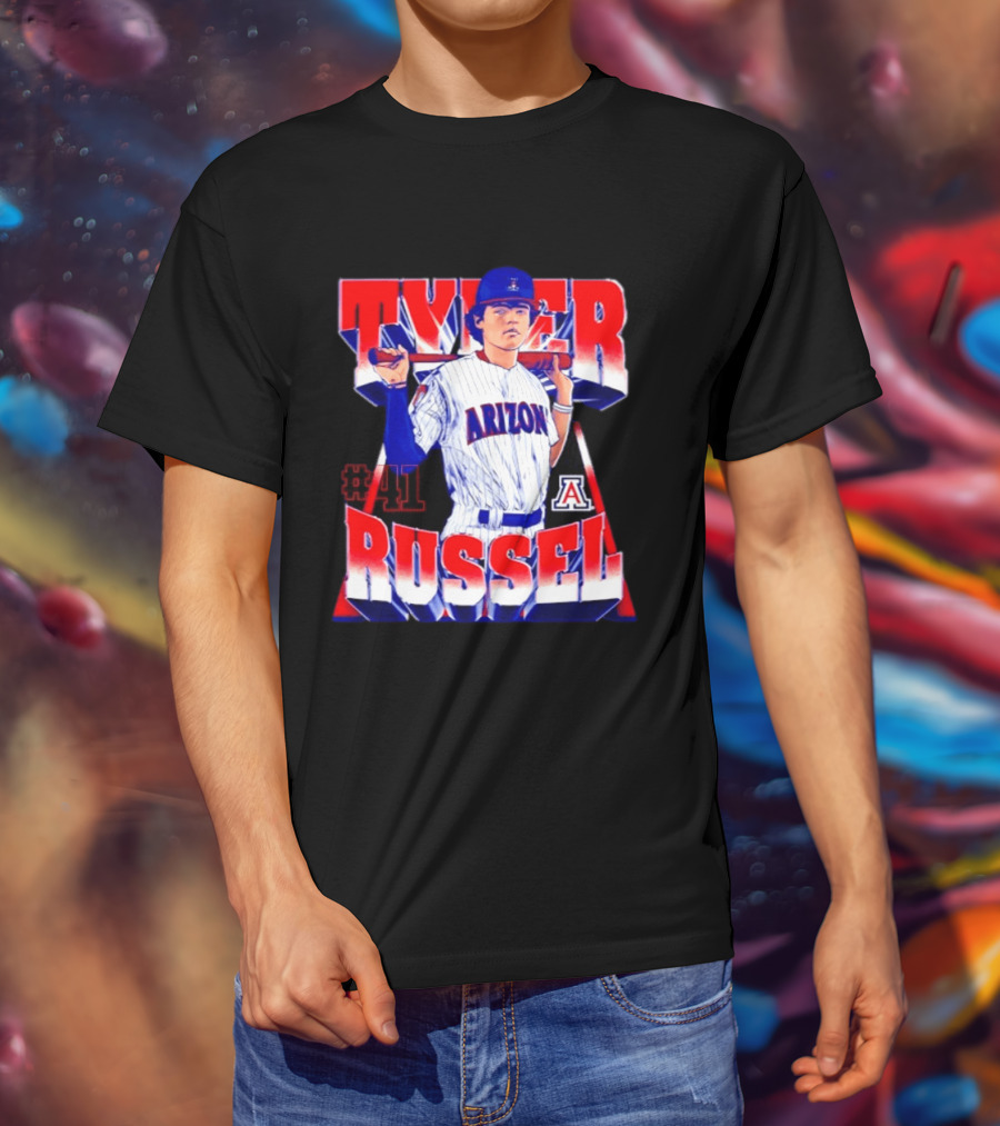 Tyler Russell #41 Arizona Wildcats NCAA Baseball Player T-Shirt