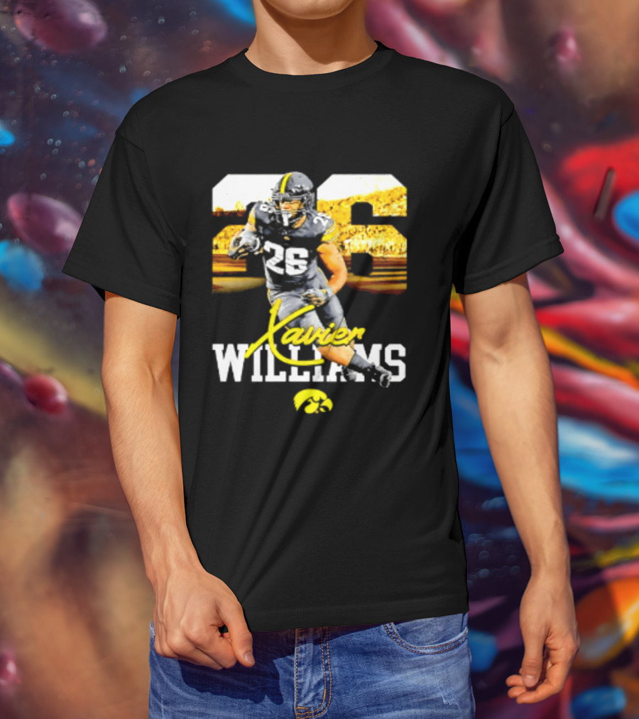 Iowa Hawkeyes Xavier Williams 26 NCAA Football Player Number T-Shirt