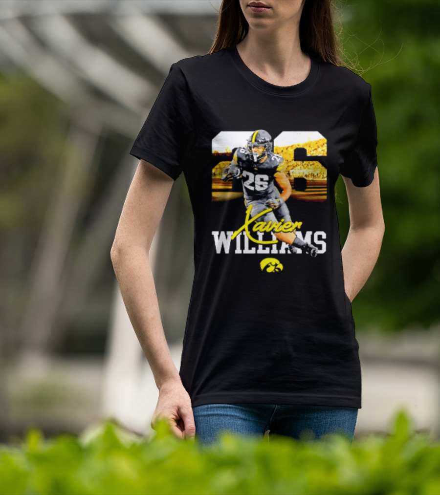 Iowa Hawkeyes Xavier Williams 26 NCAA Football Player Number T-Shirt