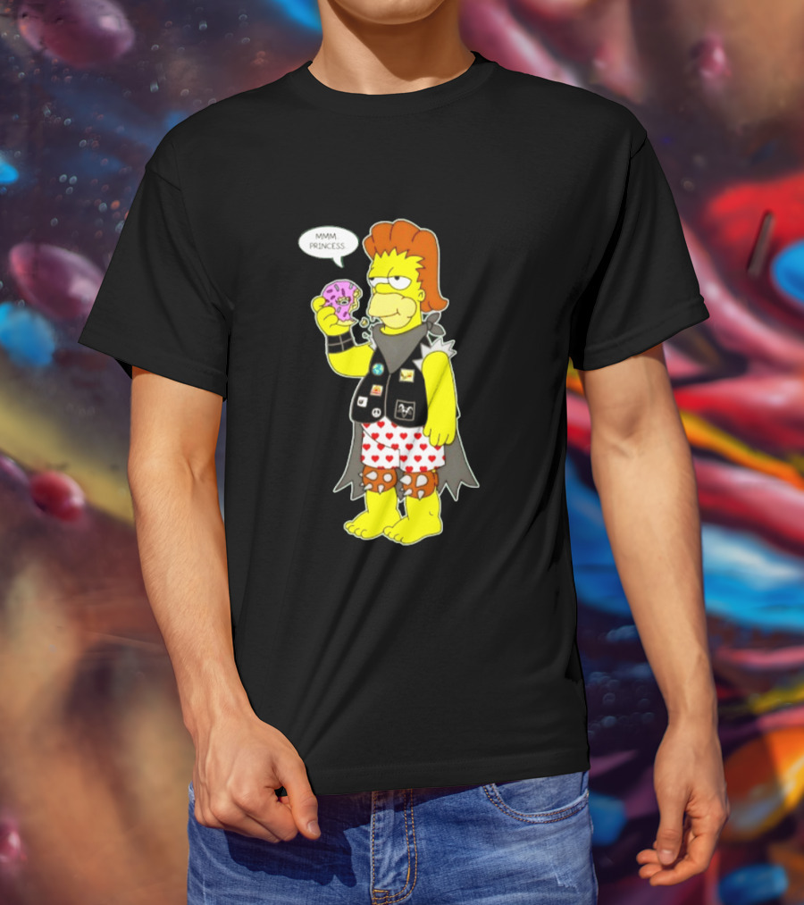 The Simpsons Homer Mmm Princess Punk Donut Eating T-Shirt