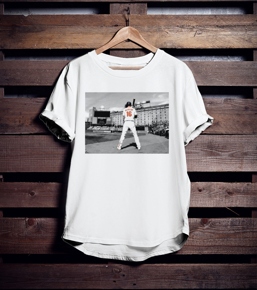 2026 Orioles Trey Mancini Retirement Number 16 Baseball Stadium Scene T-Shirt