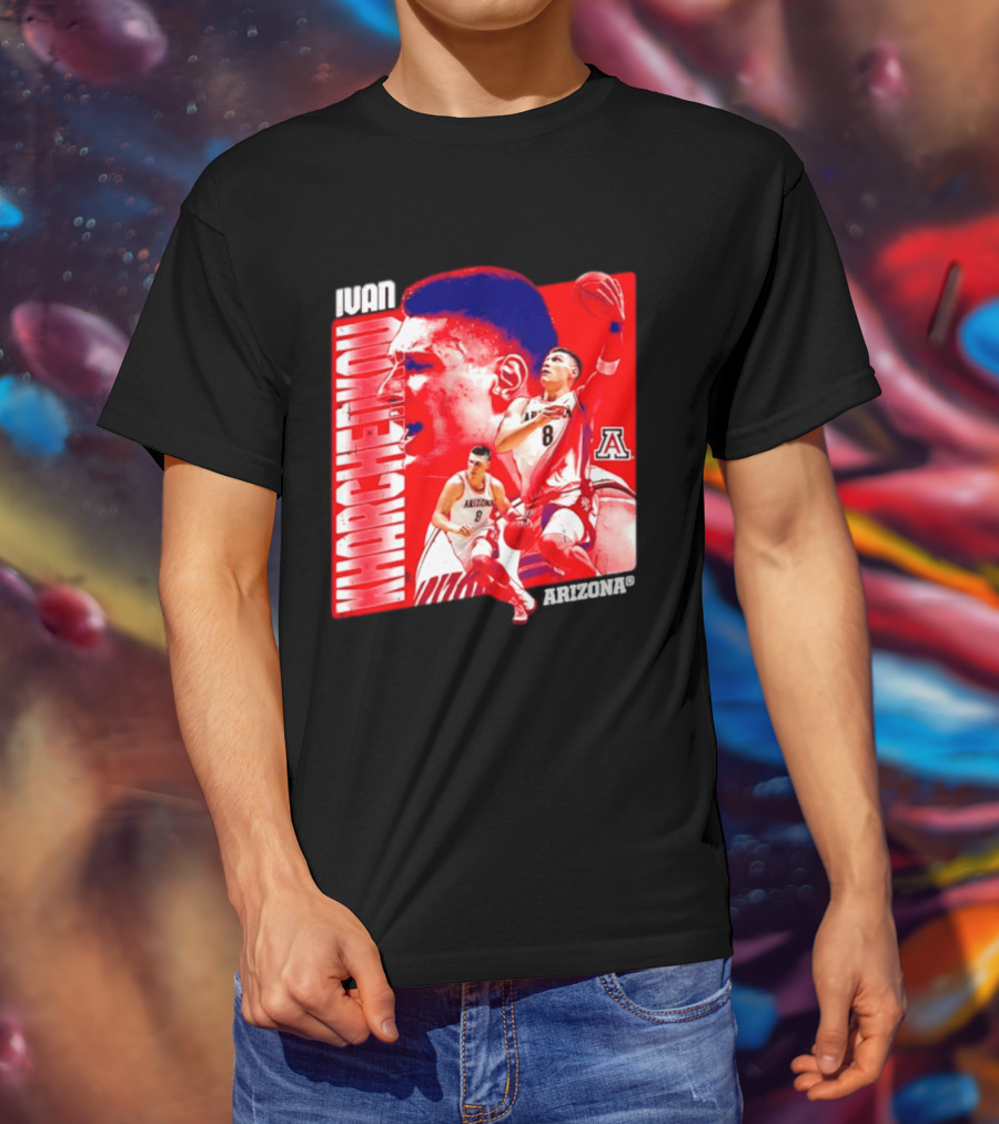Ivan Kharchenkov 8 Arizona Wildcats NCAA Basketball Player T-Shirt
