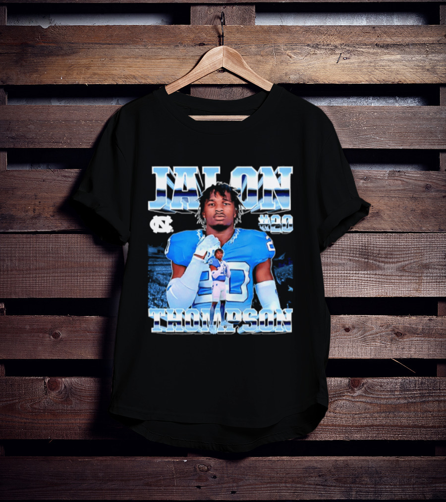 Jalon Thompson 20 North Carolina Tar Heels NCAA Football T-Shirt