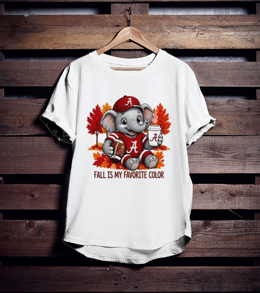 Alabama Crimson Tide Elephant Fall Is My Favorite Color Football Leaves T-Shirt