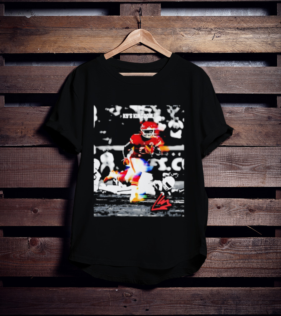 Kansas City Chiefs Kenneth Walker III K9's Kingdom Football Player In Action T-Shirt