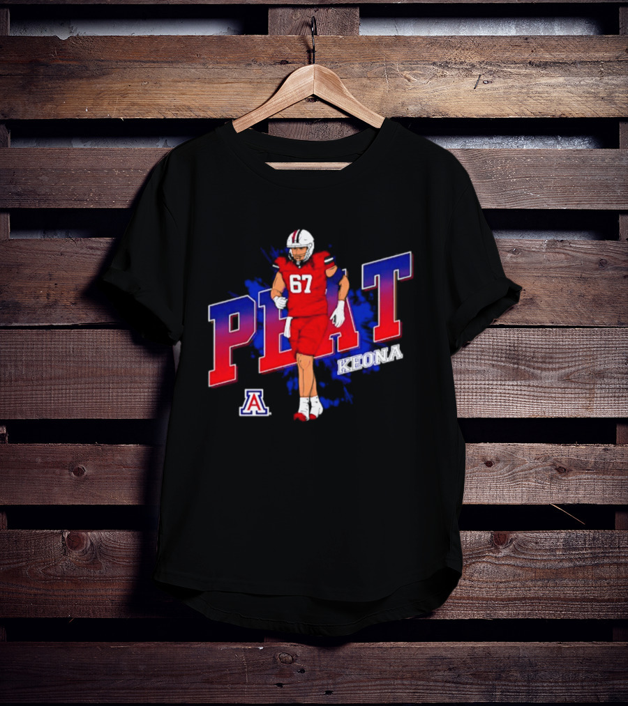 Arizona Wildcats Keona Peat 67 NCAA Football Player Caricature T-Shirt