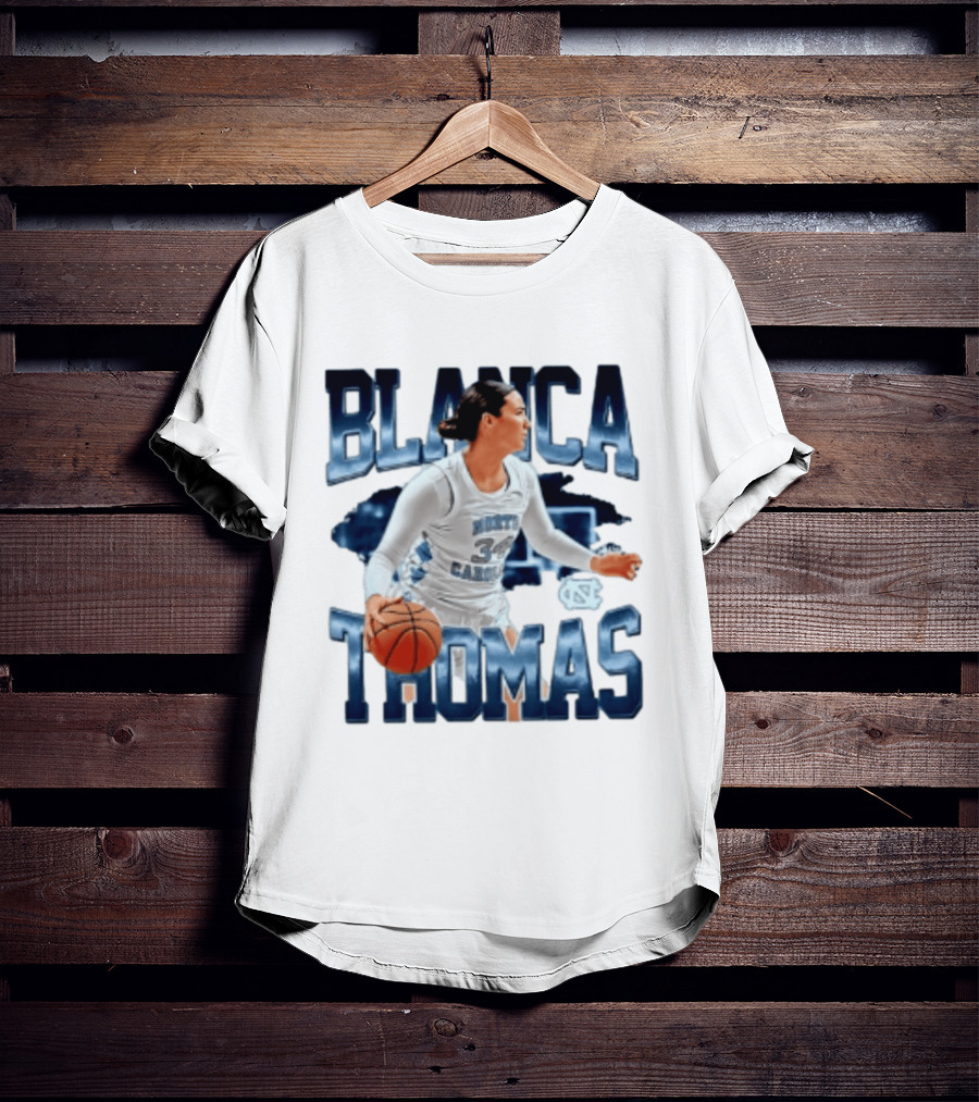 Blanca Thomas 34 North Carolina Tar Heels NCAA Women's Basketball Player T-Shirt
