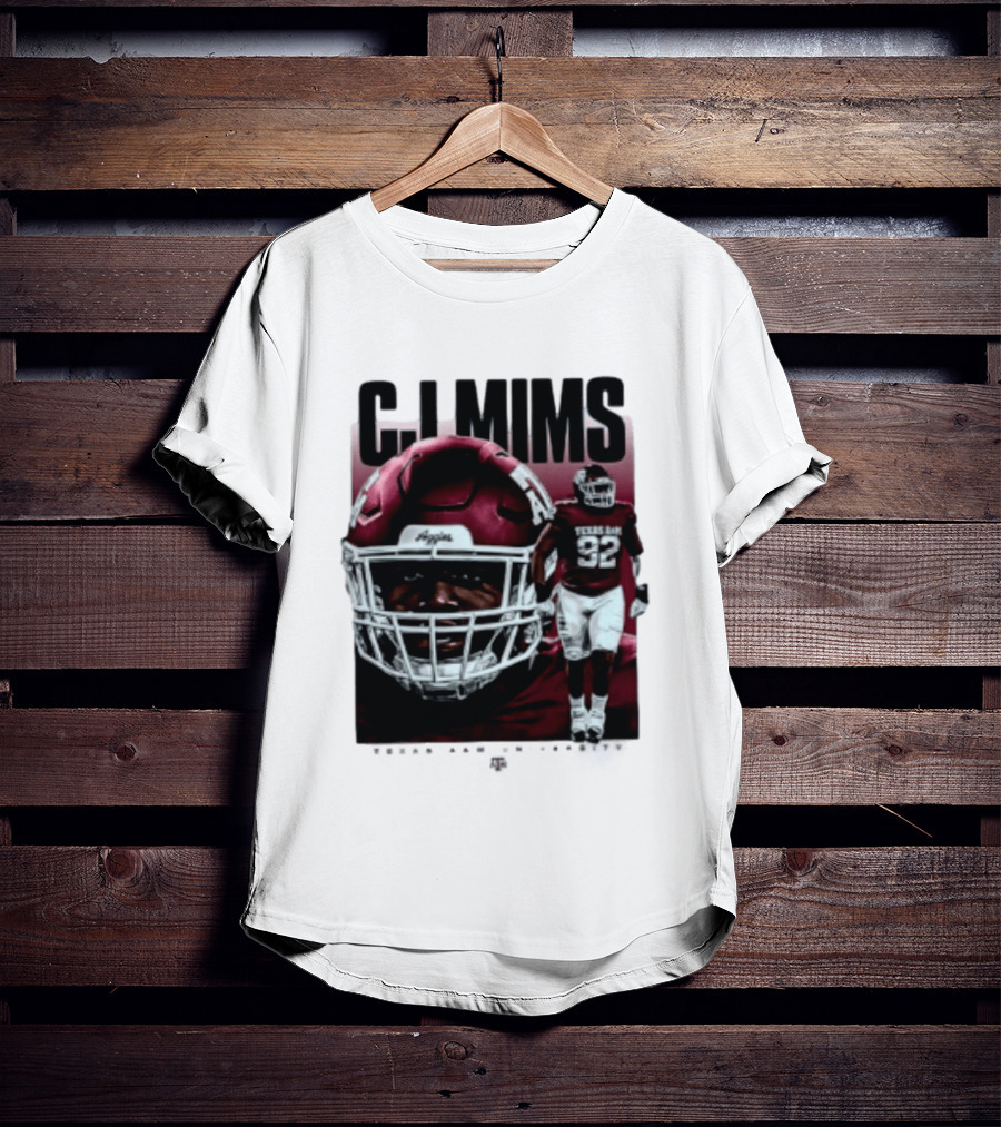 CJ Mims 92 Texas A&M Football NCAA Player T-Shirt