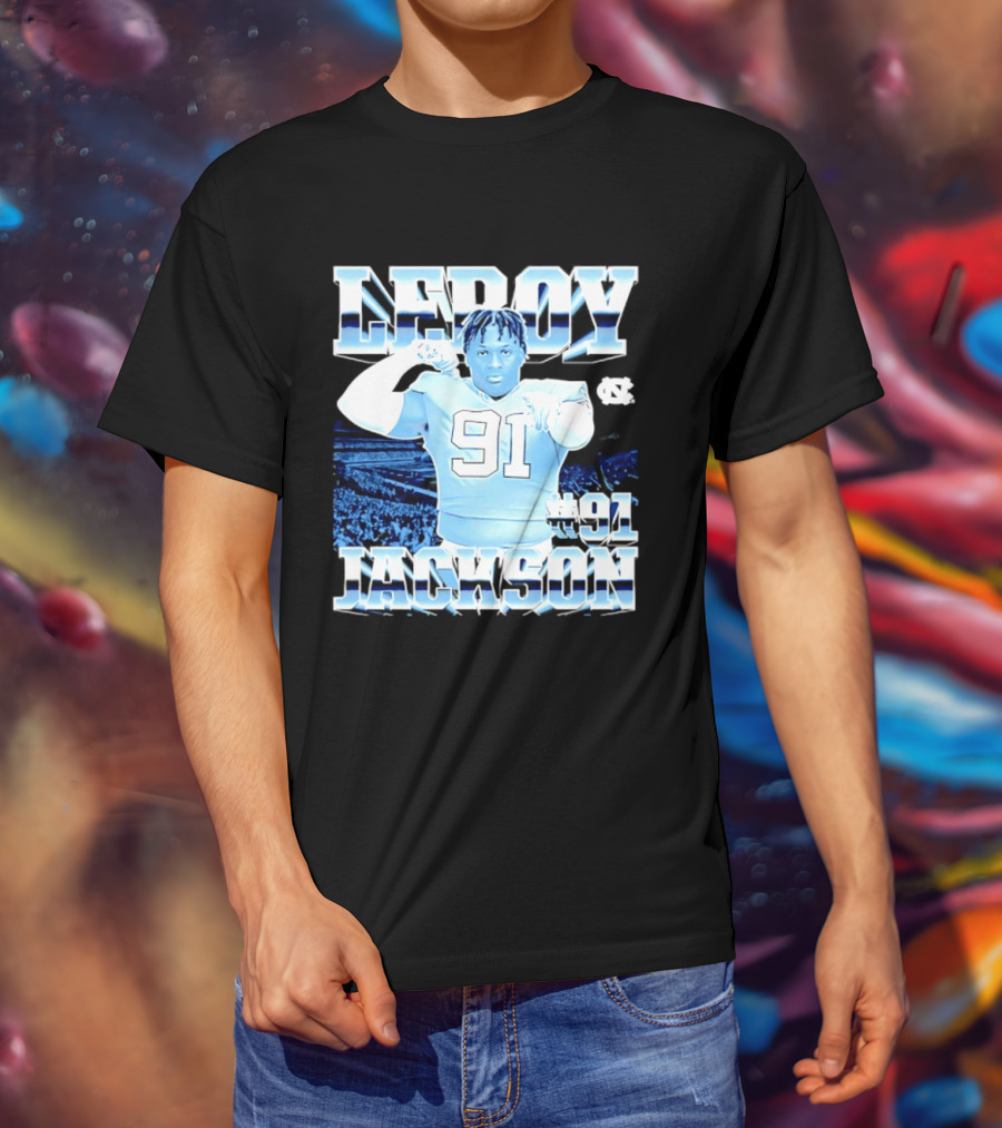 Leroy Jackson 91 North Carolina Tar Heels NCAA Football Player T-Shirt