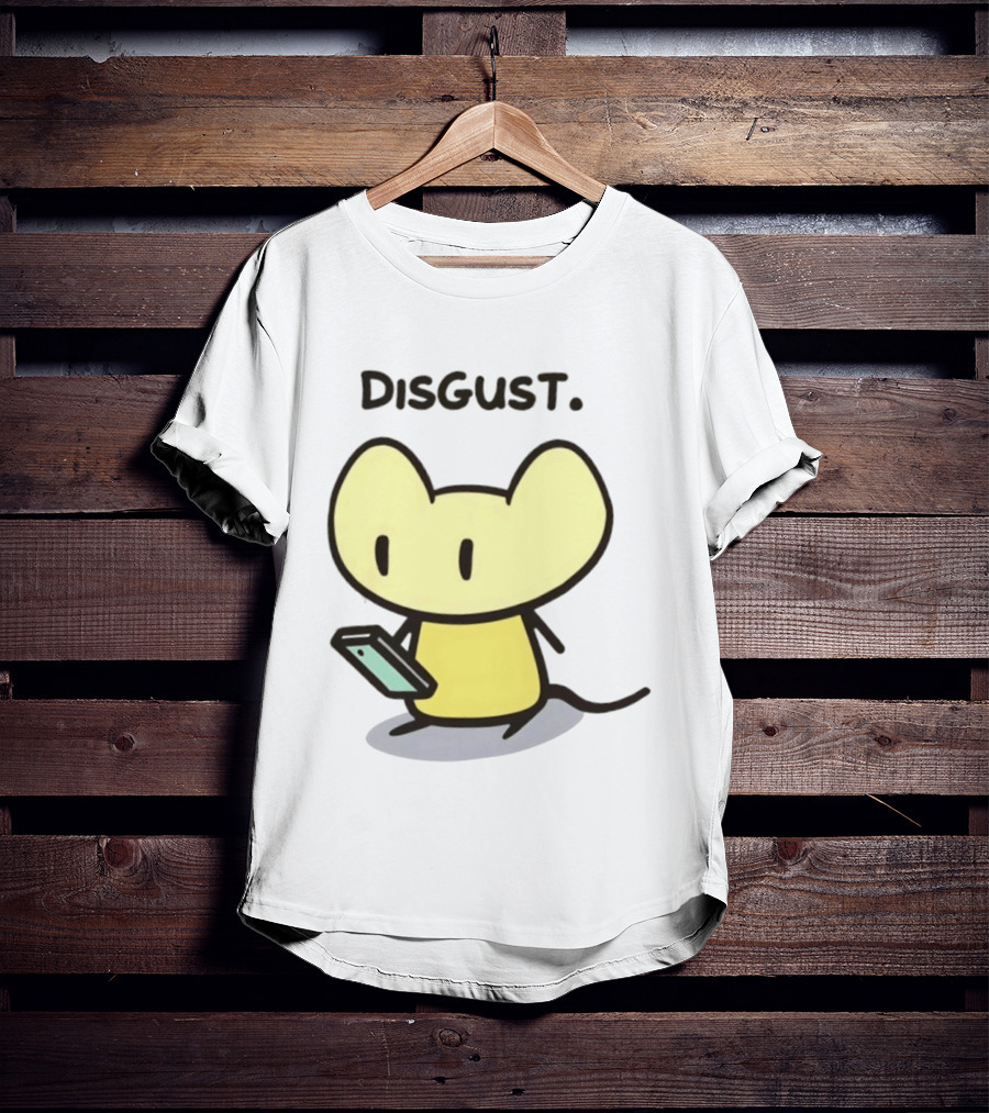 Disgust Mouse With Phone Vintage Humor T-Shirt