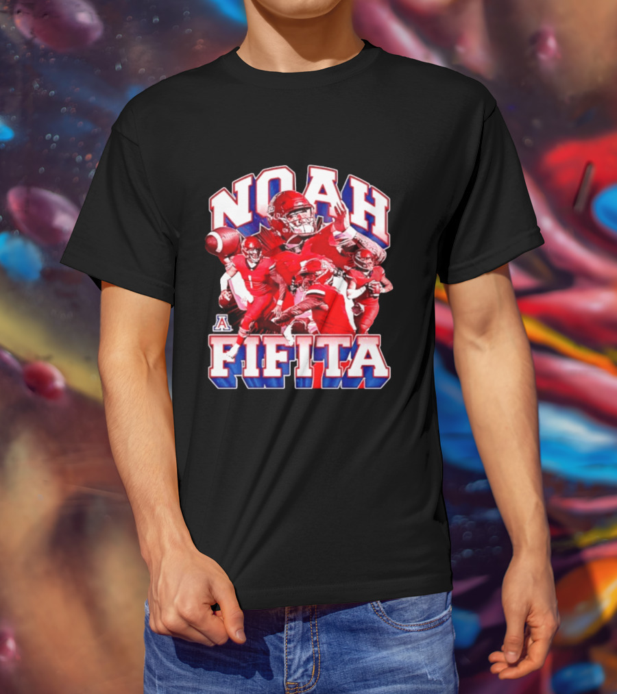 Noah Fifita 1 Arizona Wildcats NCAA Football Player Action Collage T-Shirt