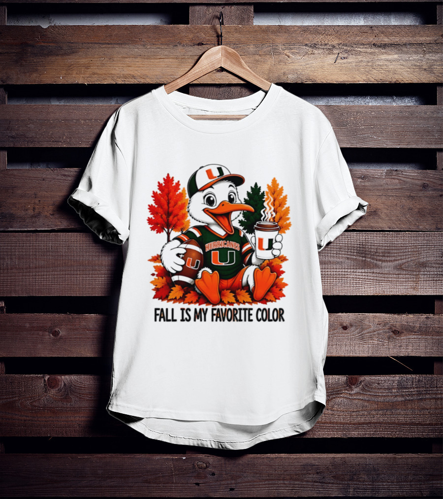 Miami Hurricanes Fall Is My Favorite Color NCAA Football T-Shirt
