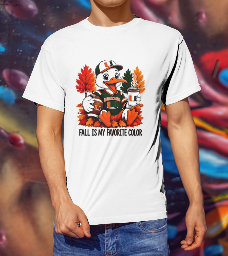 Miami Hurricanes Fall Is My Favorite Color NCAA Football T-Shirt
