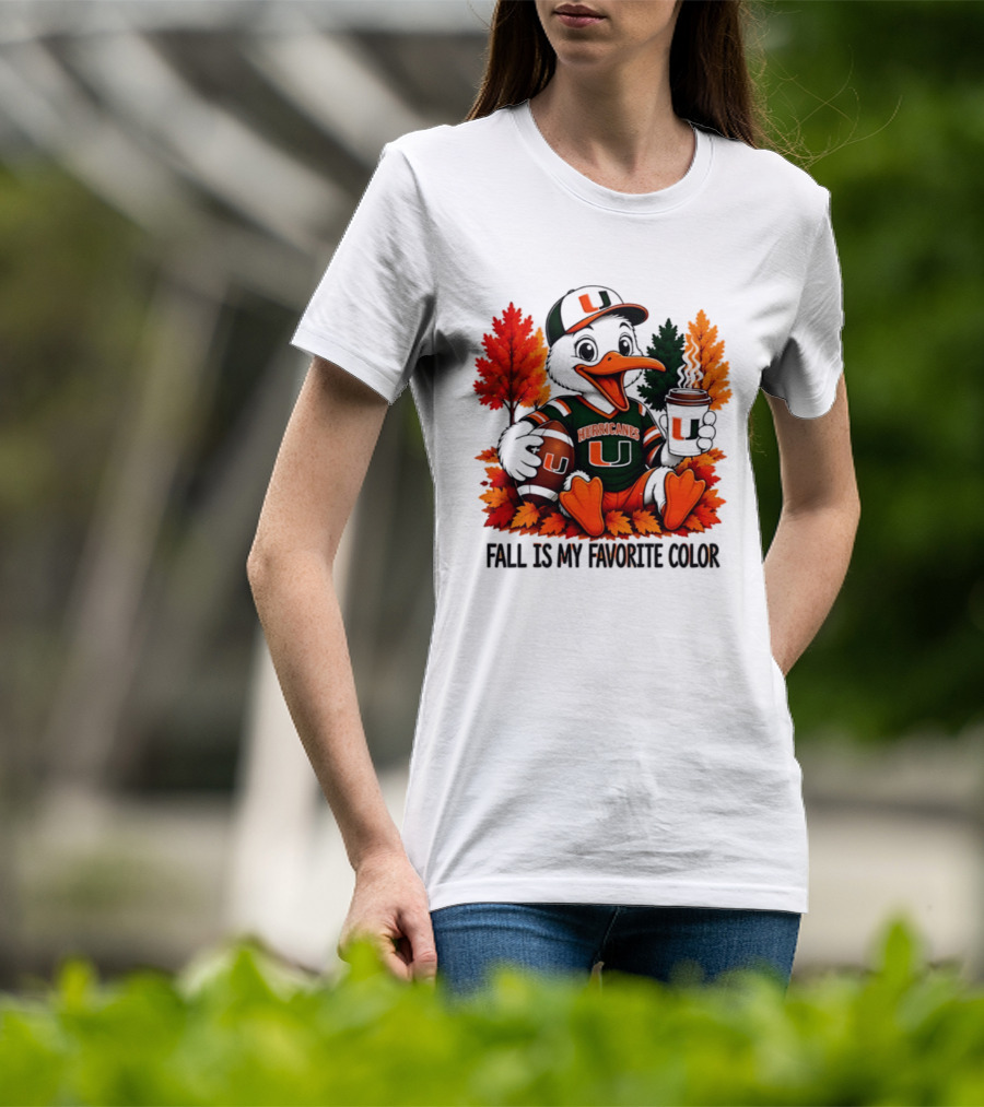 Miami Hurricanes Fall Is My Favorite Color NCAA Football T-Shirt