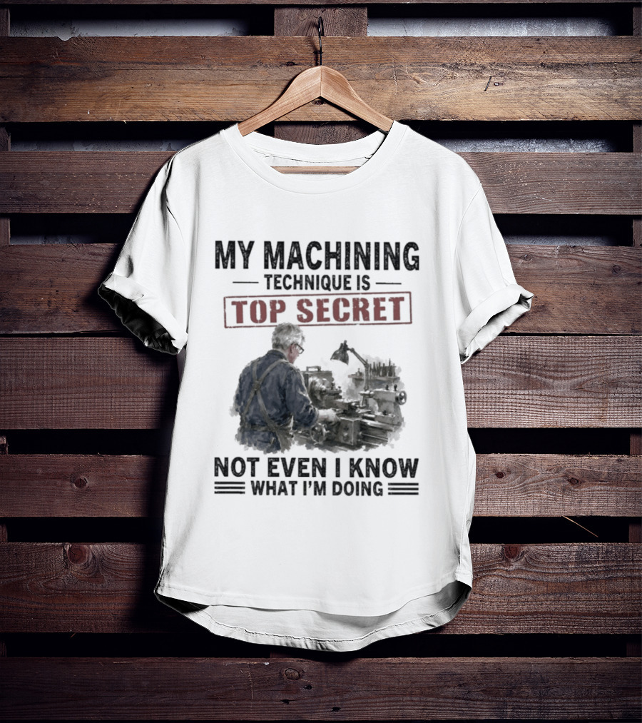 My Machining Technique Is Top Secret Not Even I Know What I'm Doing Industrial Humor T-Shirt