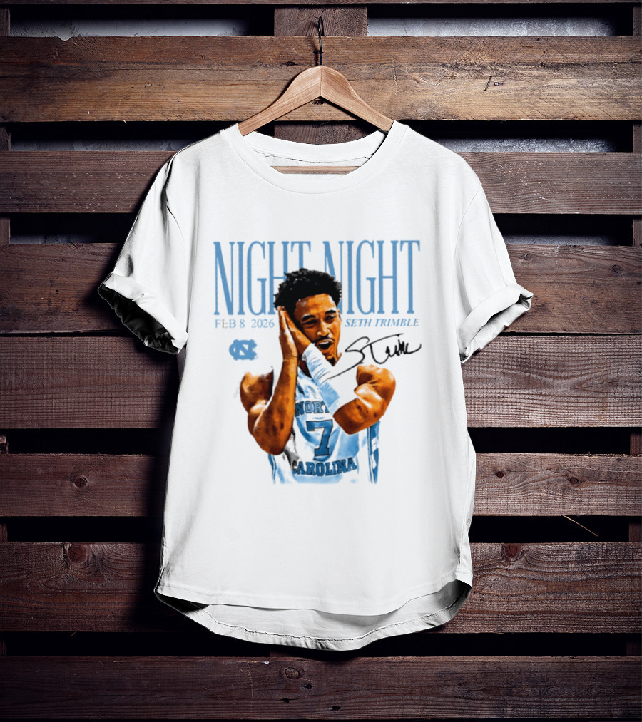 Seth Trimble North Carolina Tar Heels Night Night Feb 8 2026 T-Shirt