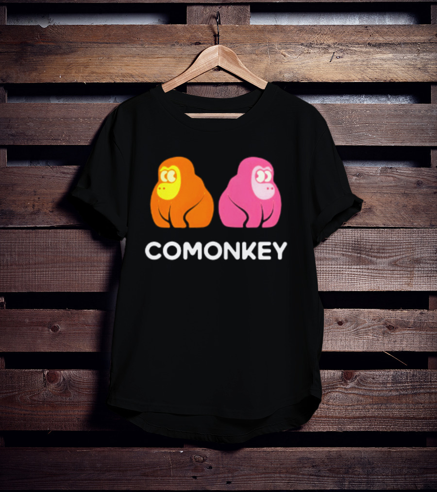 Comonkey Orange Pink Gorilla Ape Minimalist T-Shirt