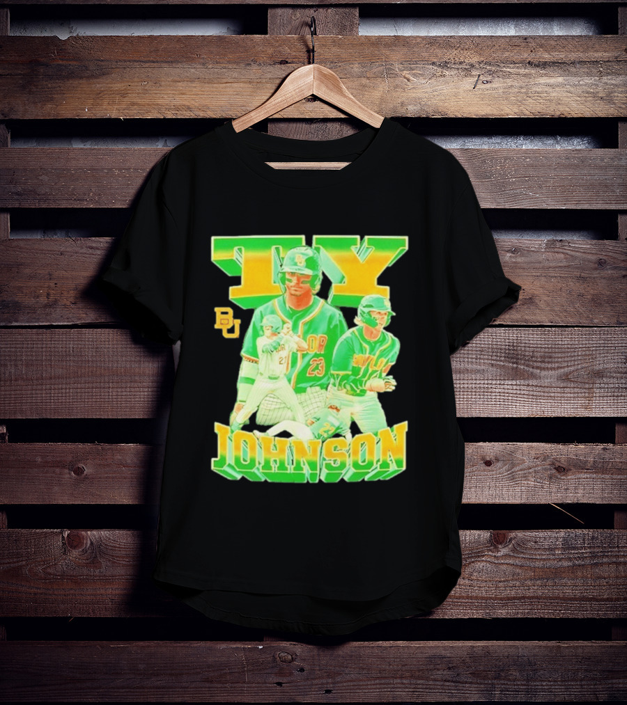Ty Johnson Baylor Bears 23 NCAA Baseball BU T-Shirt