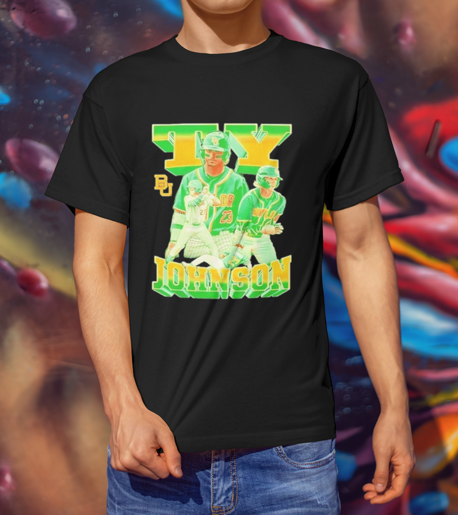 Ty Johnson Baylor Bears 23 NCAA Baseball BU T-Shirt