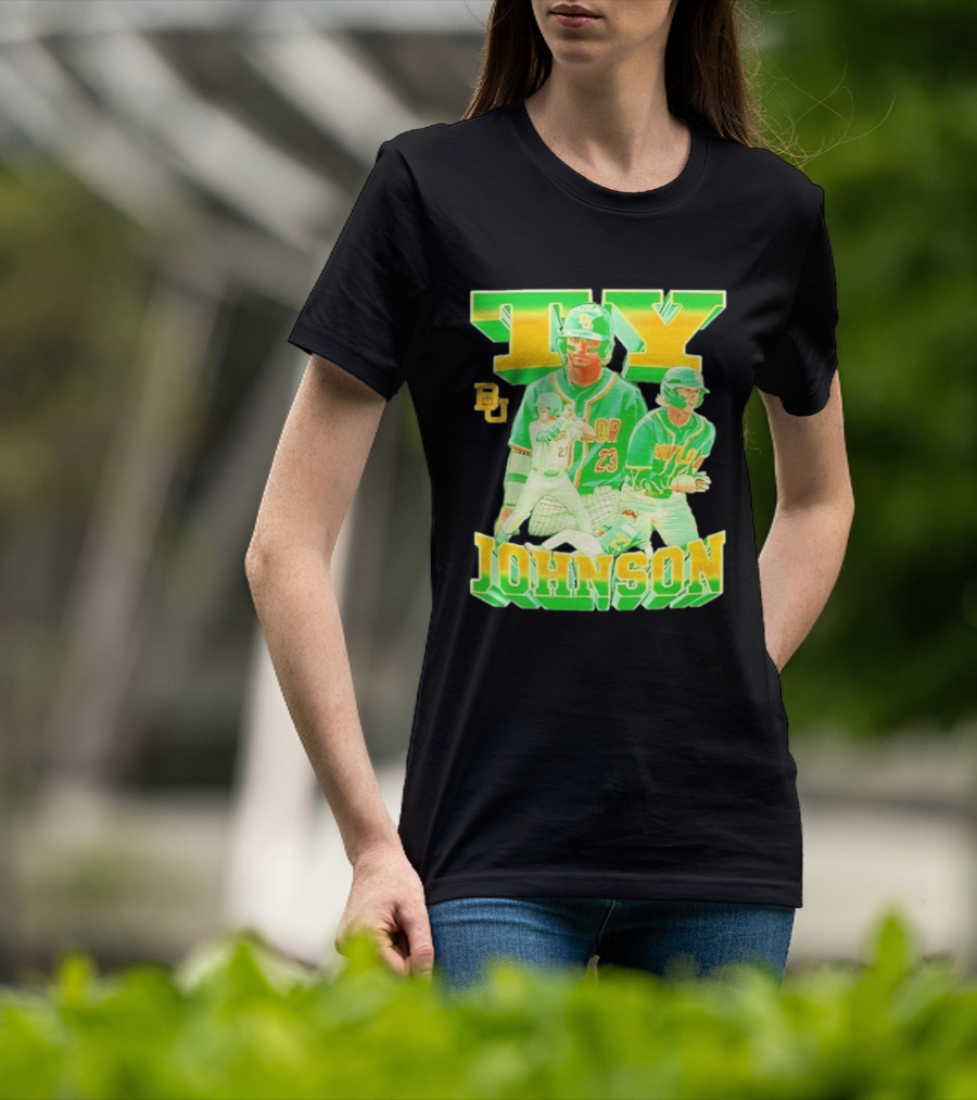 Ty Johnson Baylor Bears 23 NCAA Baseball BU T-Shirt