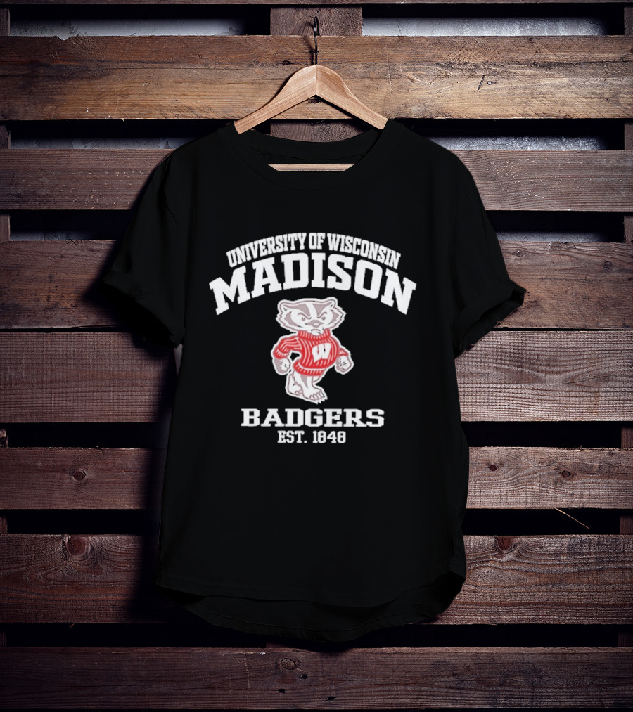 University Of Wisconsin Madison Badgers Est 1848 Vintage Bucky Badger Sweater T-Shirt
