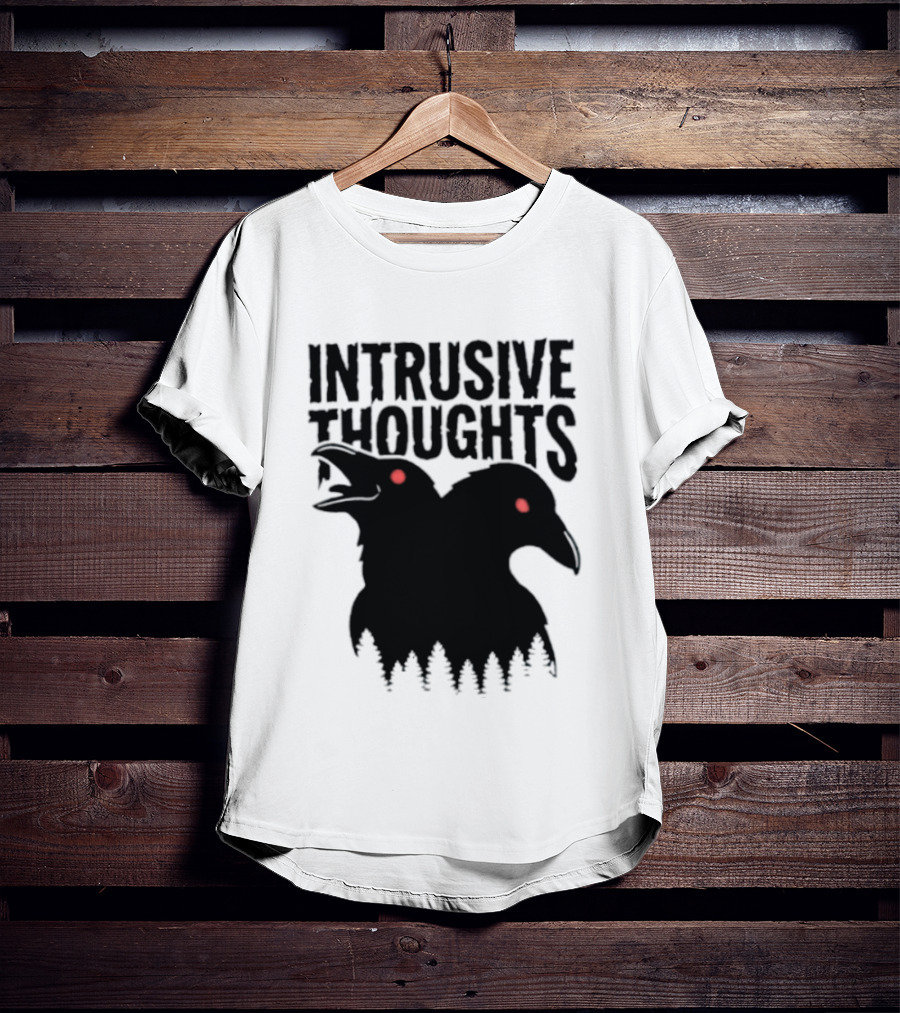 Intrusive Thoughts Raven Forest Mental Health Awareness T-Shirt