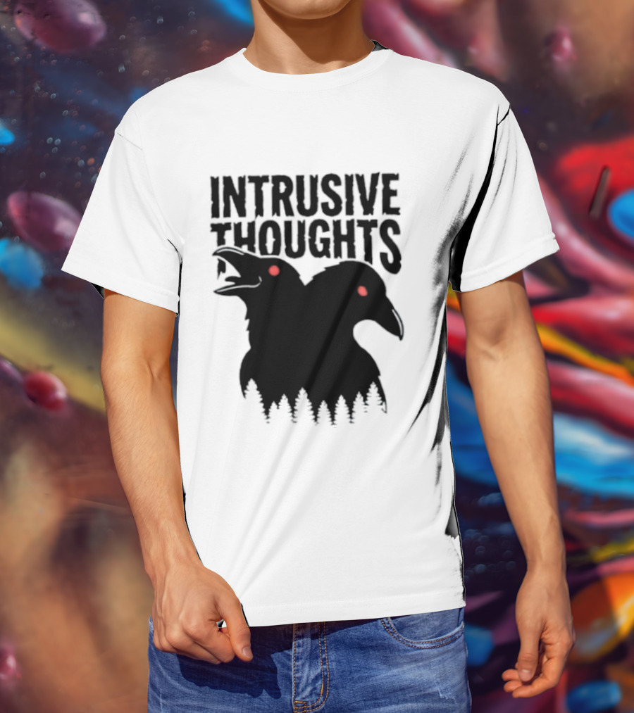 Intrusive Thoughts Raven Forest Mental Health Awareness T-Shirt