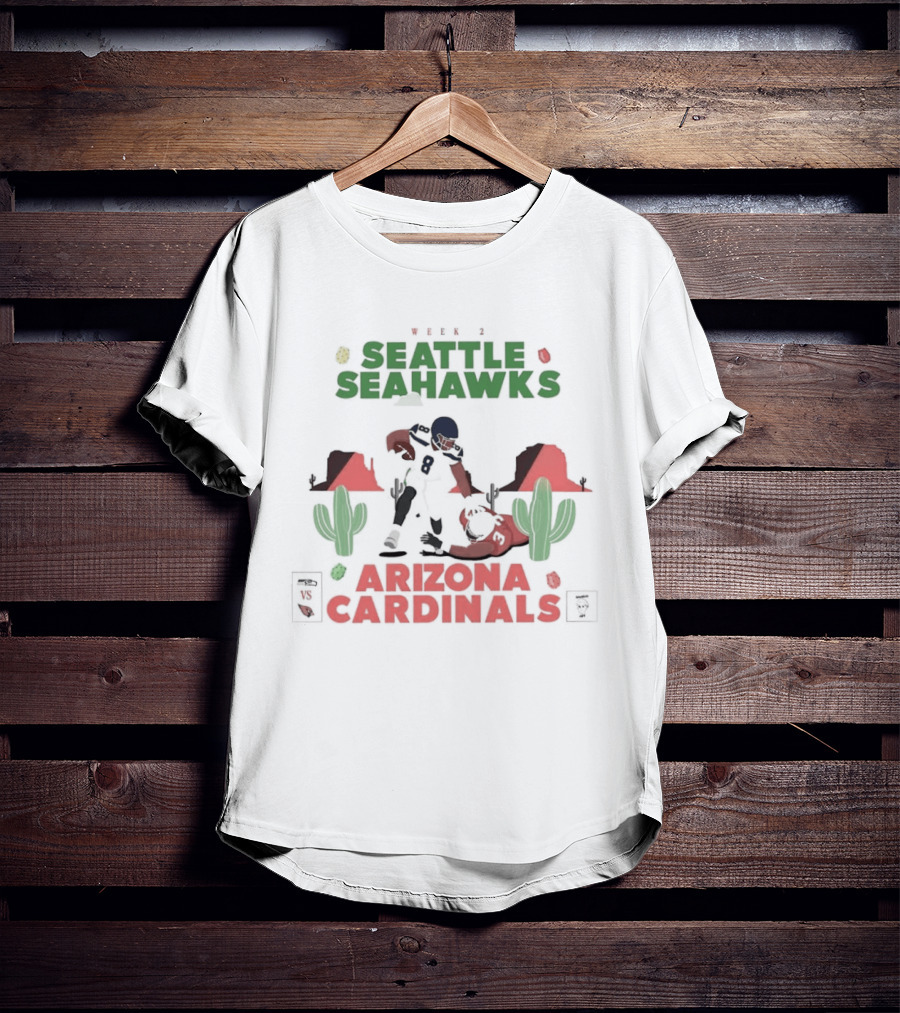 Seattle Seahawks Vs Arizona Cardinals Football Rivalry Desert Showdown T-Shirt