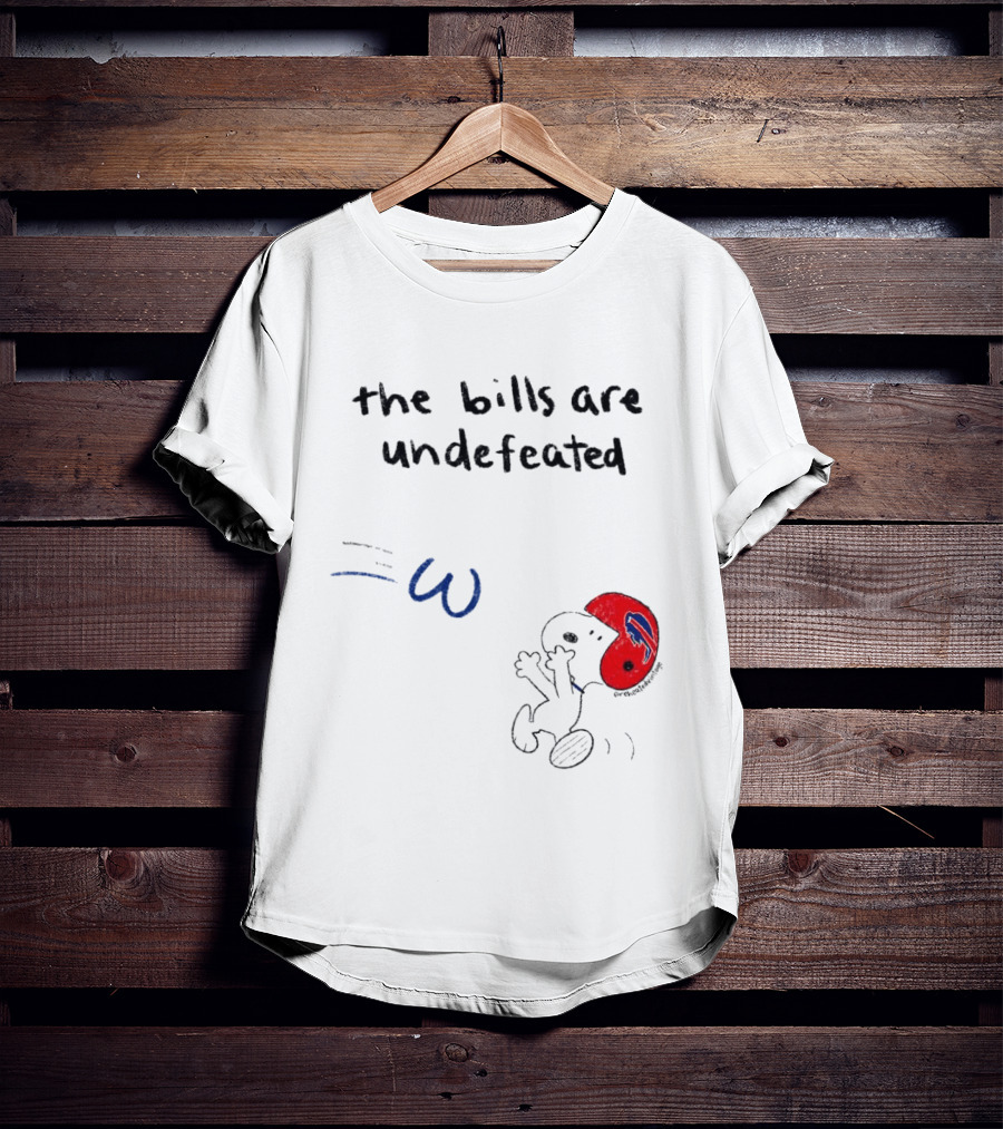 Snoopy Football Red Helmet The Bills Are Undefeated T-Shirt