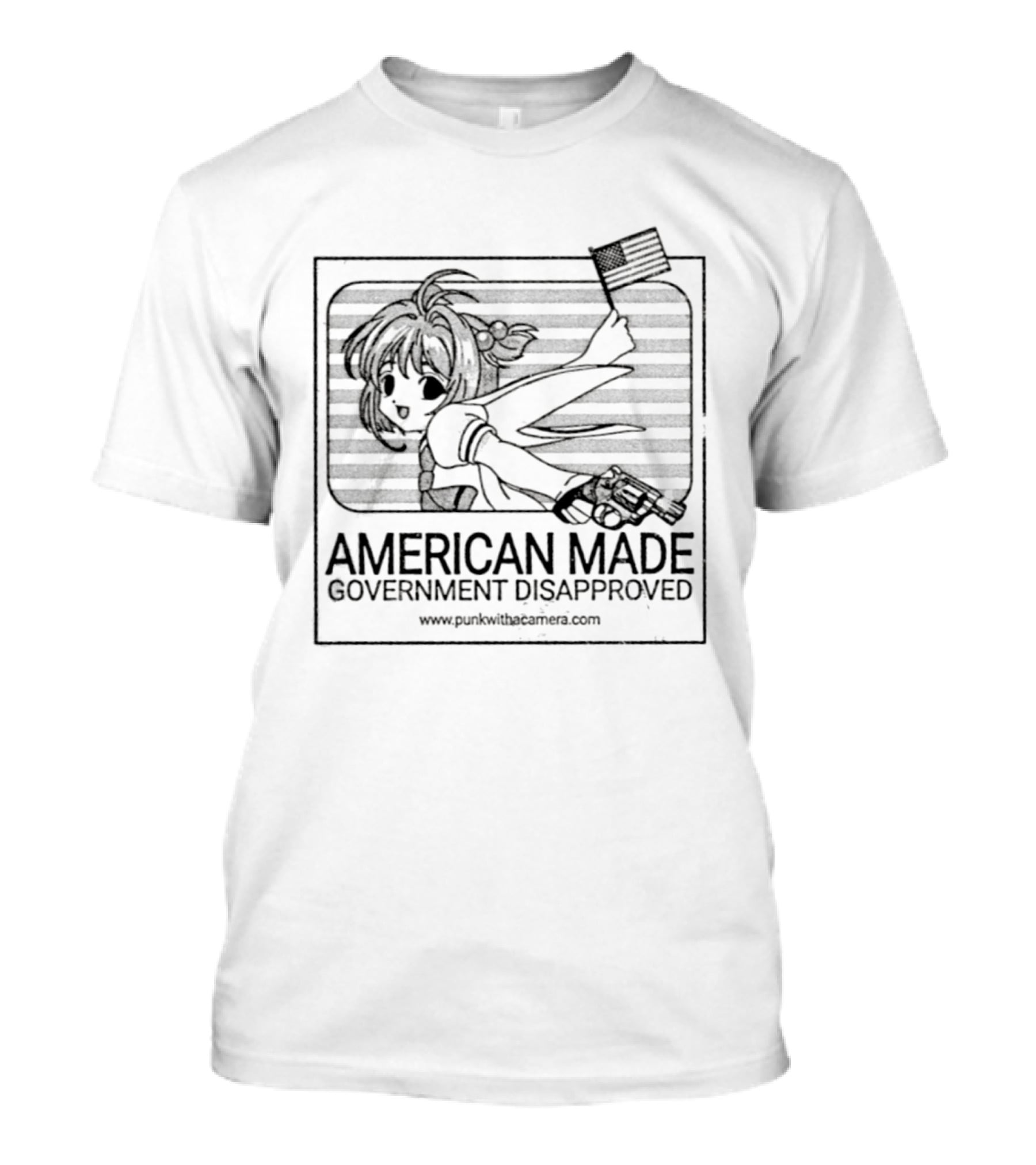 Cardcaptor Sakura American Made Government Disapproved Pistol Flag T-Shirt