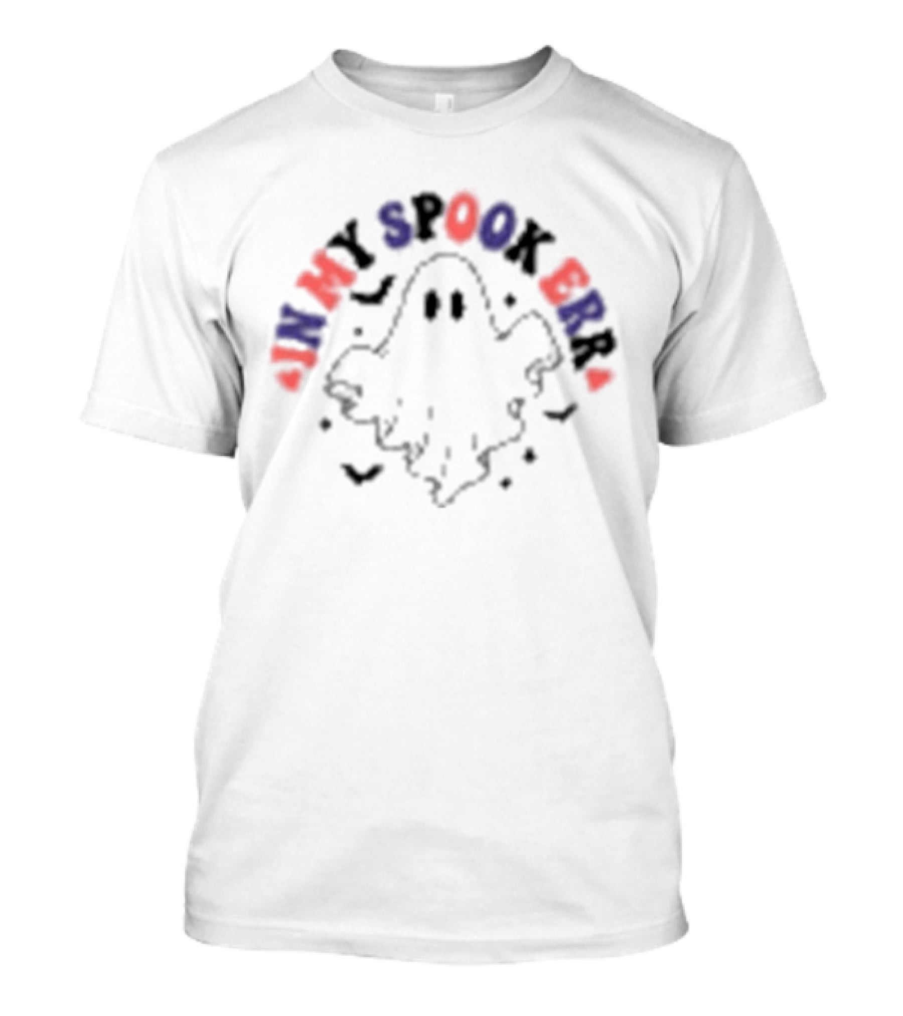 Ghost In My Spooky Era Halloween Ghost Icon Black Red Blue T-Shirt