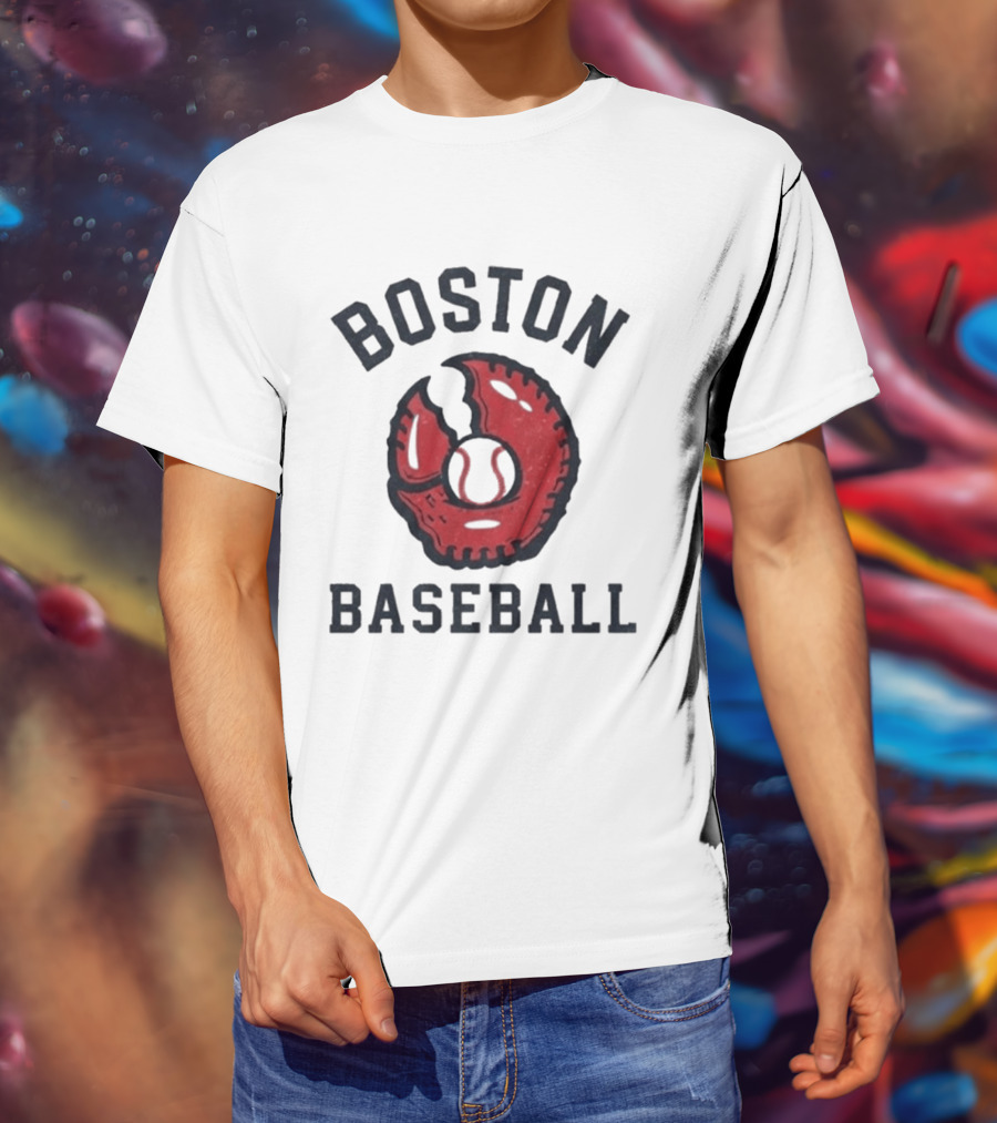 Boston Lobster Mitt Baseball T-Shirt