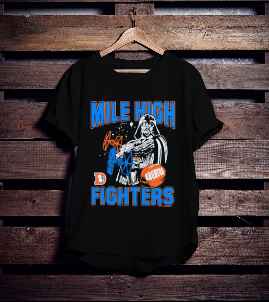 Mile High Fighters Denver Broncos Star Wars Dark Side T-Shirt