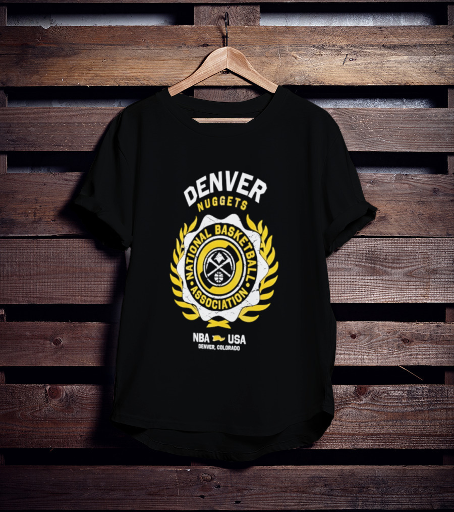 Denver Nuggets National Basketball Association NBA USA Laurel Crest Flocking 2026 T-Shirt
