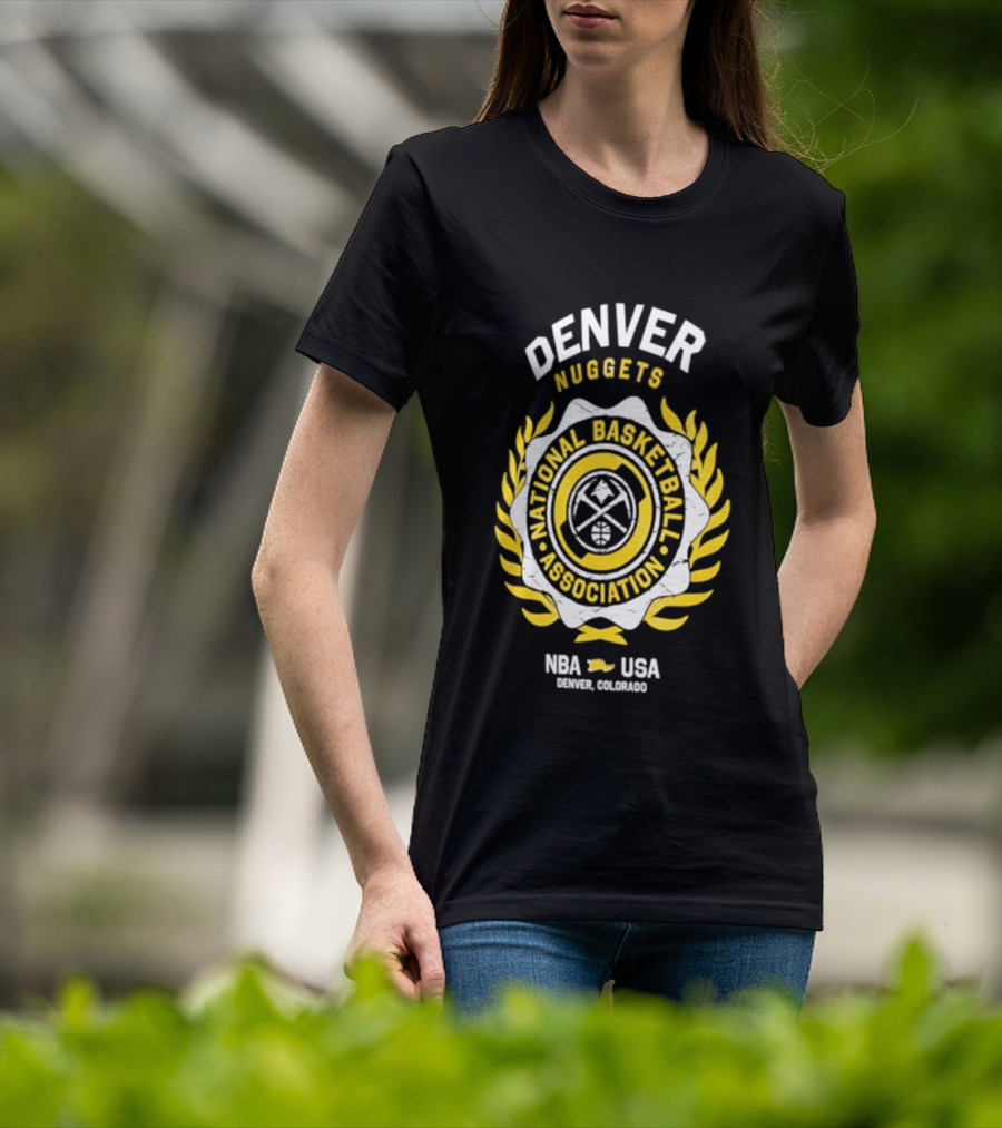 Denver Nuggets National Basketball Association NBA USA Laurel Crest Flocking 2026 T-Shirt