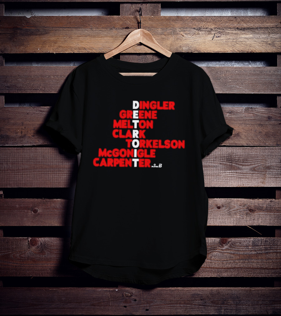 Detroit Torkelson Greene Carpenter Clark Baseball Roster Names T-Shirt