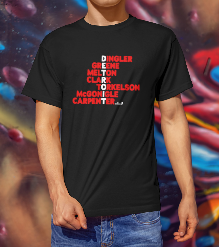 Detroit Torkelson Greene Carpenter Clark Baseball Roster Names T-Shirt