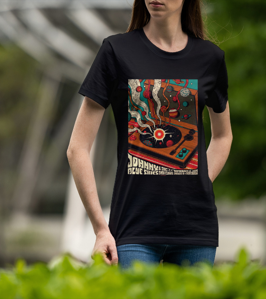 Johnny Blue Skies And The Dark Clouds Vancouver BC 2026 Event Live At Pacific Coliseum September 19 Vinyl Record Planets T-Shirt
