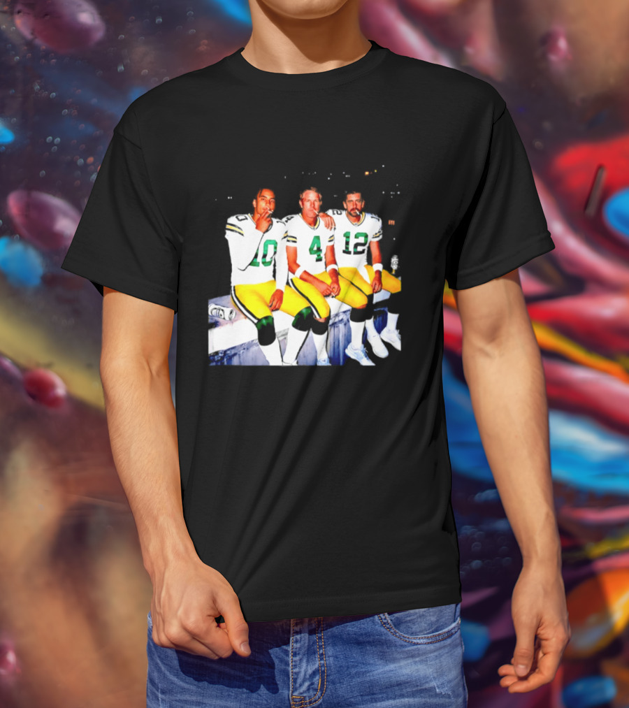 Jordan Love Brett Favre Aaron Rodgers Green Bay Packers Smoking And Beer Celebration T-Shirt