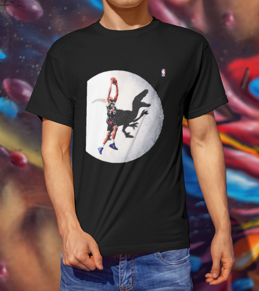 Kawhi Leonard Toronto Raptors Shadow Dunk With Raptor Silhouette Basketball T-Shirt